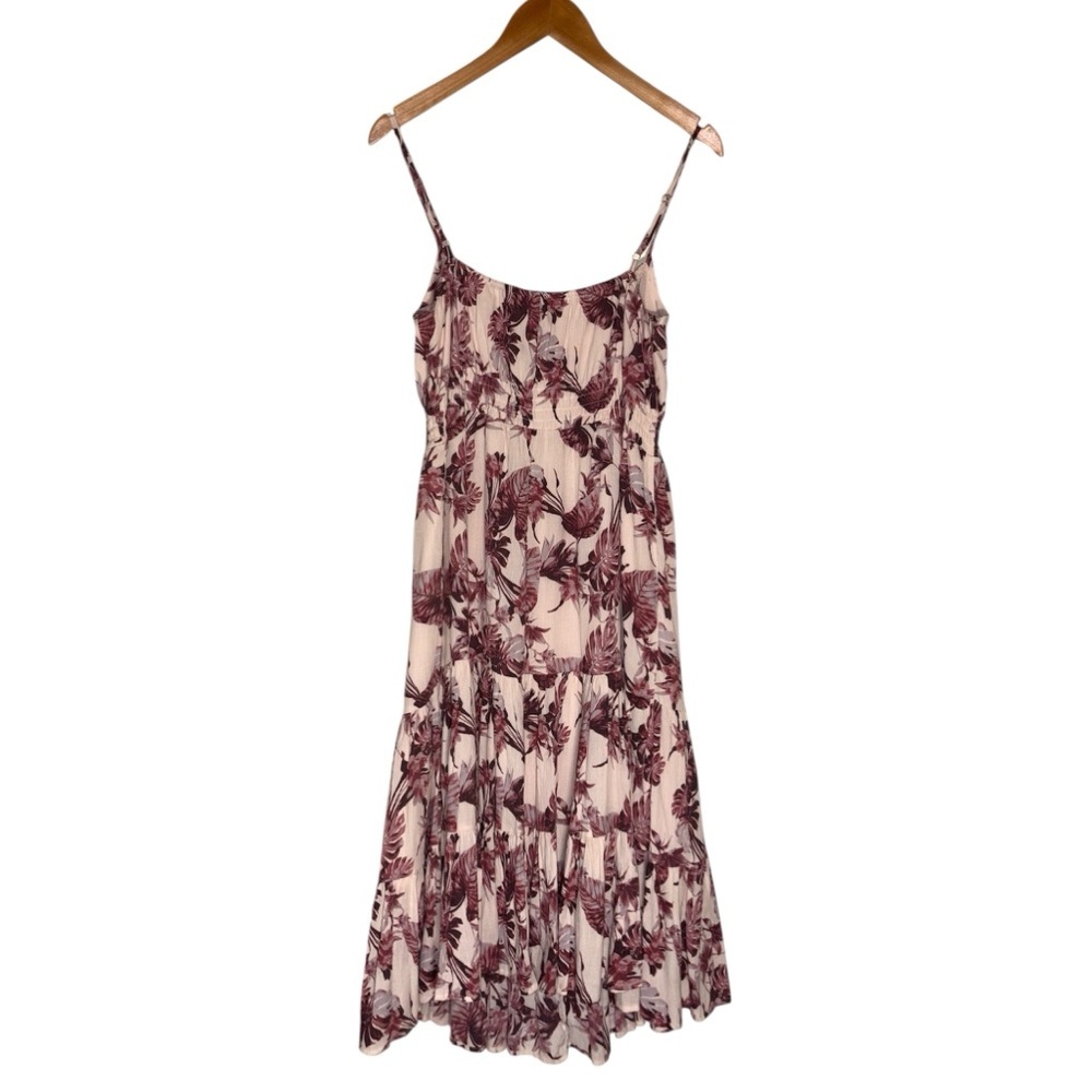 Banana Republic Factory Tiered Flounce Gauze Dress in Pink Sz Small Petite PS SP - Picture 2 of 11